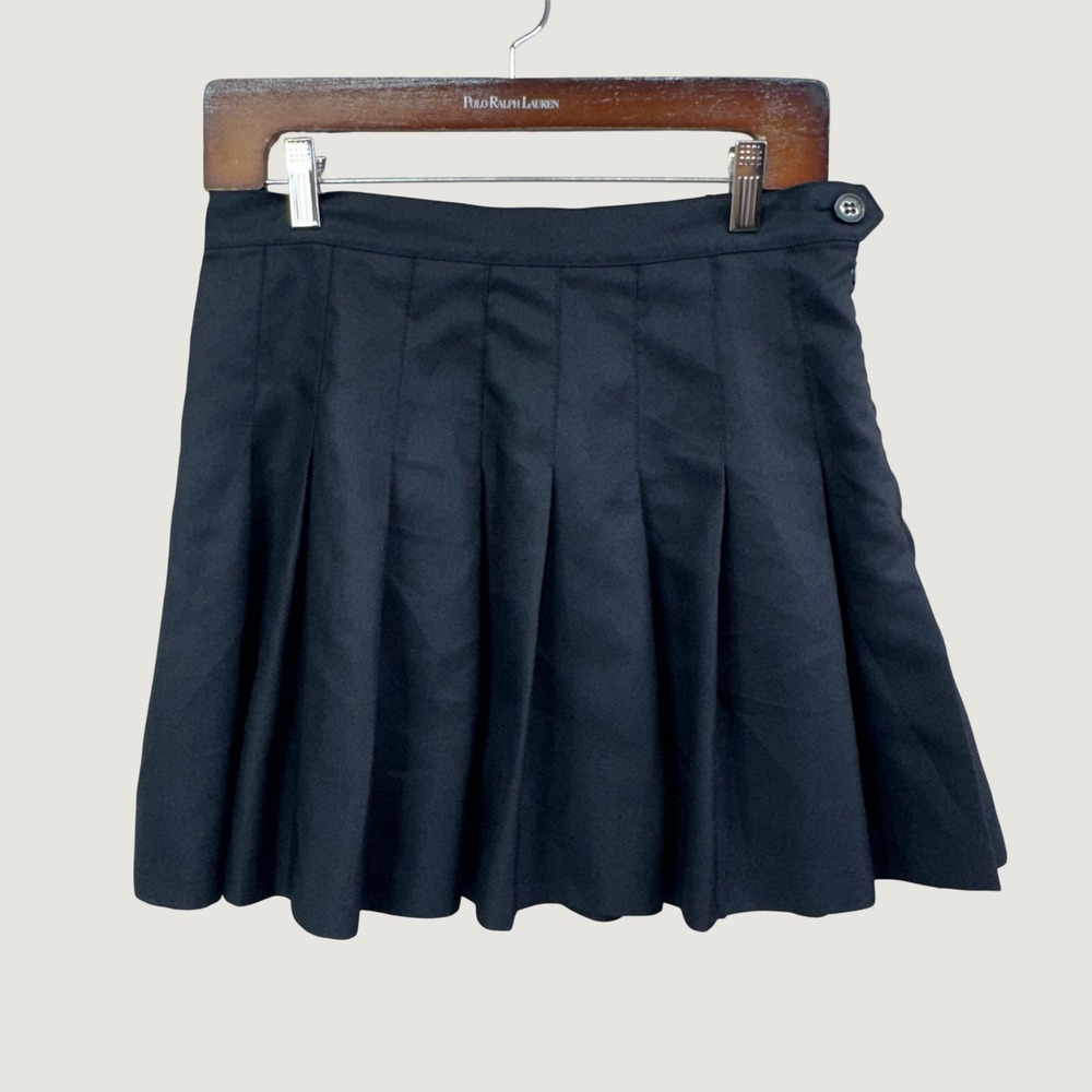 American Apparel Pleated Tennis Mini Skirt Womens Medium Black Preppy Schoolgirl